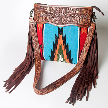 American Darling Signature Crossbody Hand Tooled Saddle Blanket Genuine Leather women bag western handbag purse